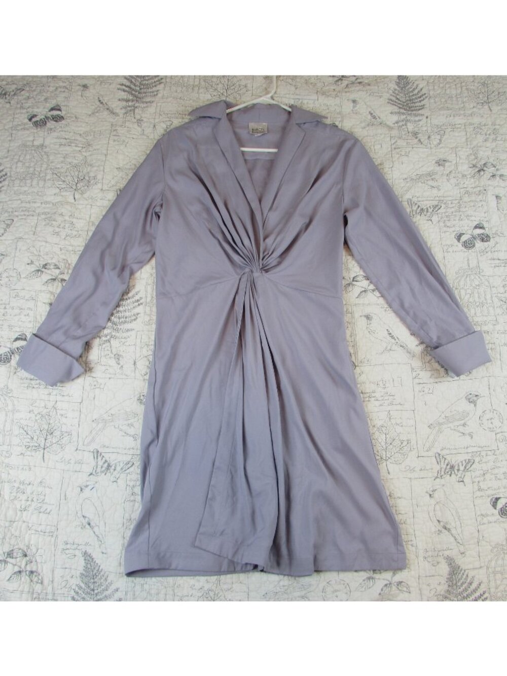 bYRON BYRON LARS Twist Front collared womens sheatj dress lavender flattering 8